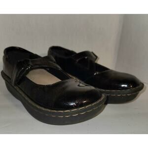 Ingaro Dinah Black Burgundy Shoes Nursing Mary Jane Clogs Womans 6.5 M
